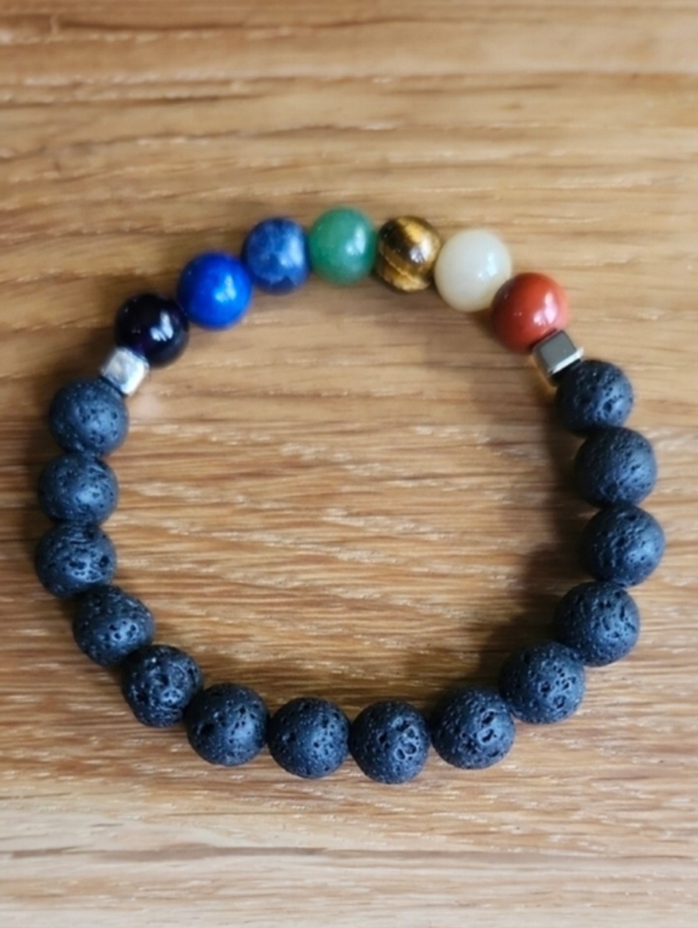Chakra Beaded Stretch Bracelet, Hand Crafted